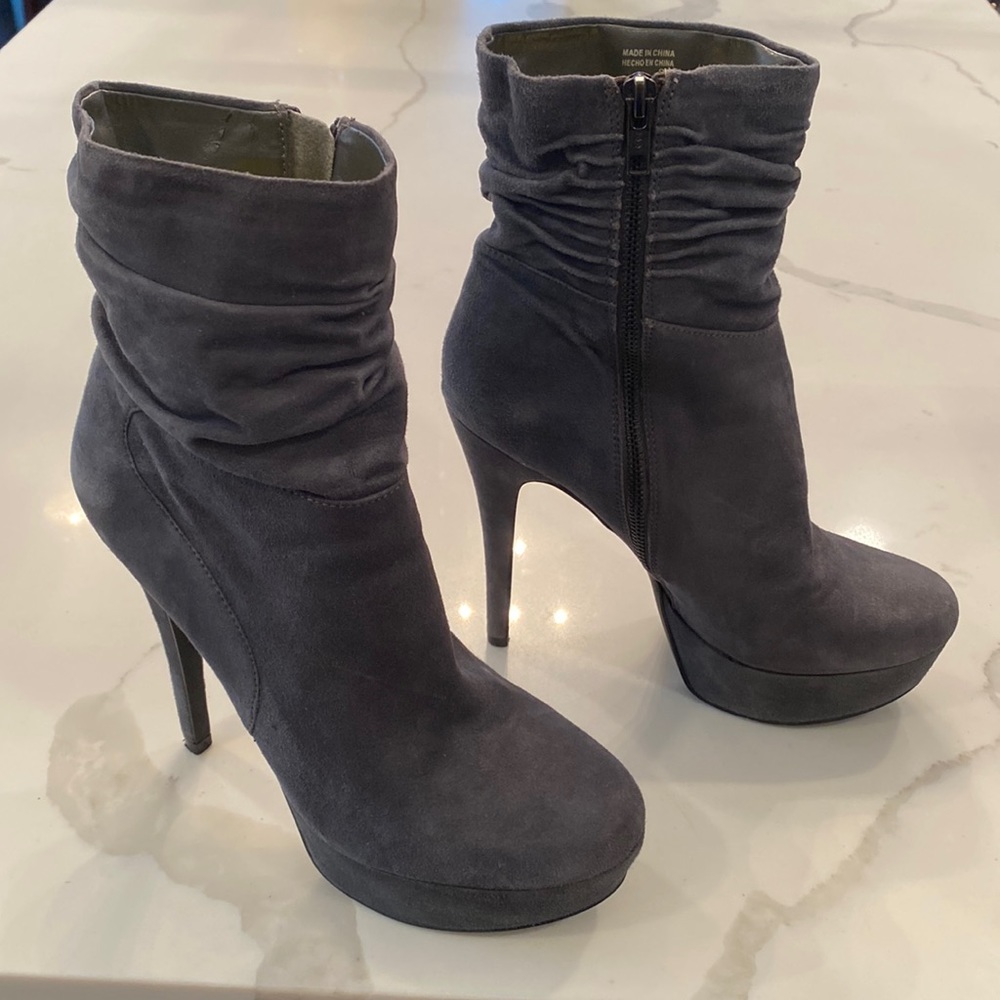 Aldo gray suede platform boots 39